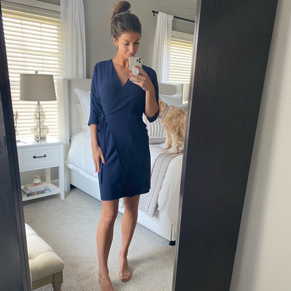 3/4 Sleeve Wrap Dress